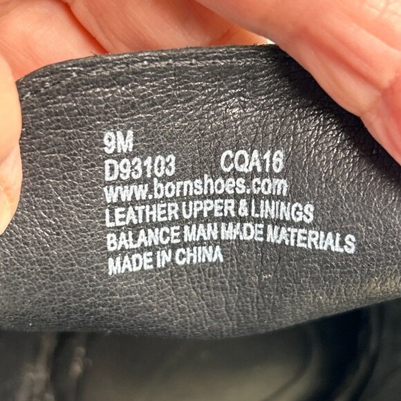 Born Womens Size 9M Slingback Sandals Black Leather Wedge Heel Open Toe Buckle - Picture 11 of 11